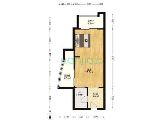 天心华庭 1室0厅1卫 66平方