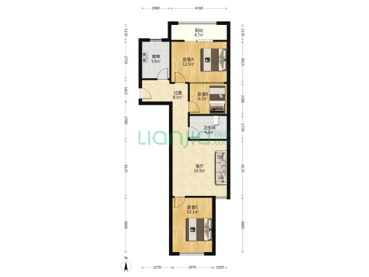 红杉郡三期 3室1厅1卫 96平方