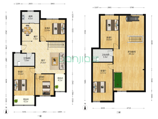 南宁路83号小区 6室2厅2卫 106平方