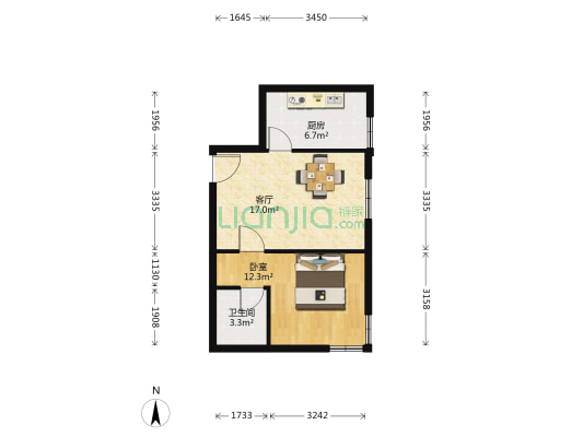 红楼宿舍 1室1厅1卫 60平方