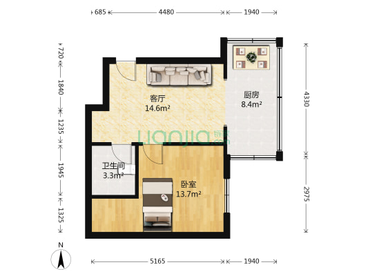 南棵小区 1室1厅1卫 42平方