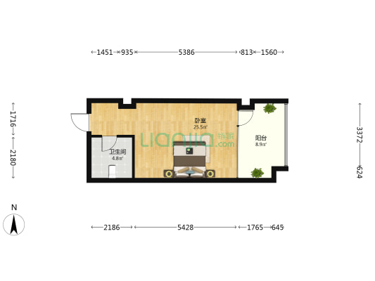 华域首座幸福里 1室0厅1卫 59平方