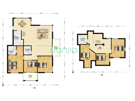 实华蓝湾雅境 6室1厅3卫 134平方
