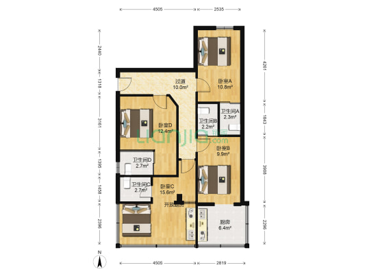 益庭阁 4室0厅4卫 75平方
