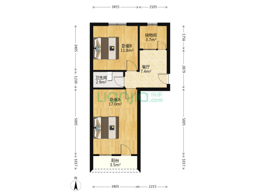 包衙前 2室1厅1卫 54平方