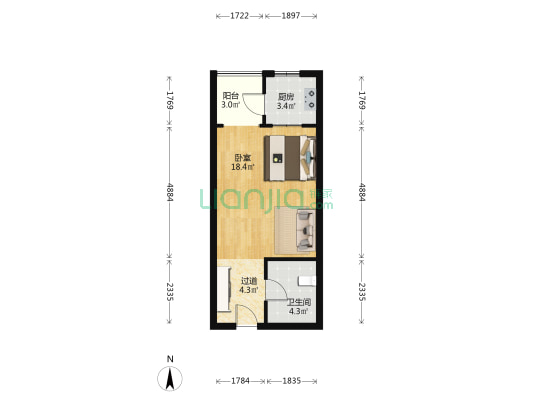望兴西西里 1室0厅1卫 43平方