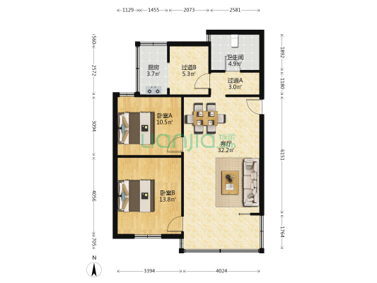 小苑三村 2室1厅1卫 80平方