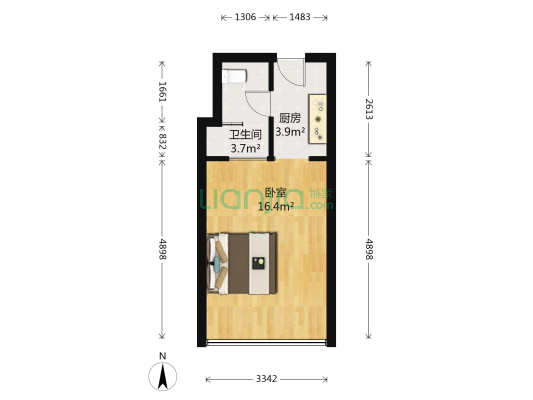 云庭公寓 1室0厅1卫 41平方
