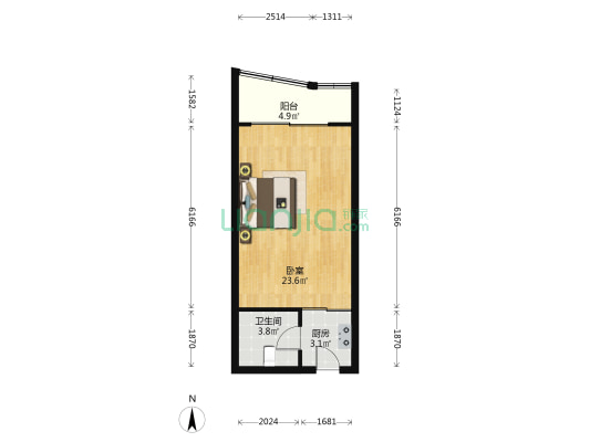 滨海丽景 1室0厅1卫 45平方