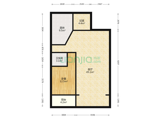 青特小镇D区 1室1厅1卫 138平方
