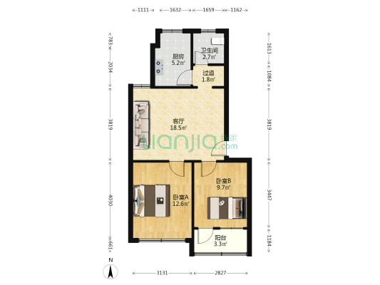 安居苑 2室1厅1卫 67平方