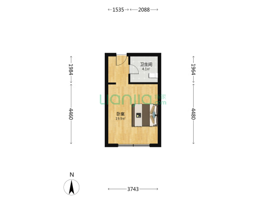 丰汇公寓 1室0厅1卫 37平方
