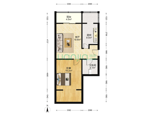 宏城御溪园 1室1厅1卫 65平方