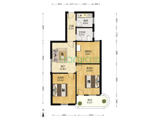 万山小区 2室1厅1卫 79平方