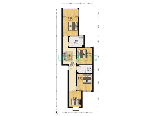 群康路49号 4室1厅1卫 98平方