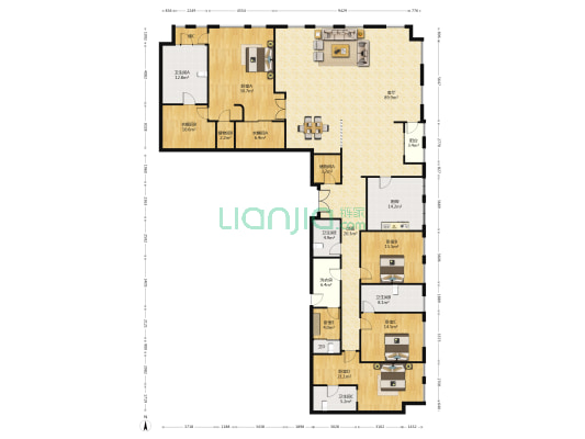 奥体朝龙汇 5室1厅5卫 464平方