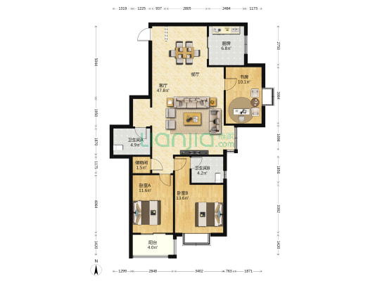 武汉警官职业学院武昌校区 3室1厅2卫 138平方