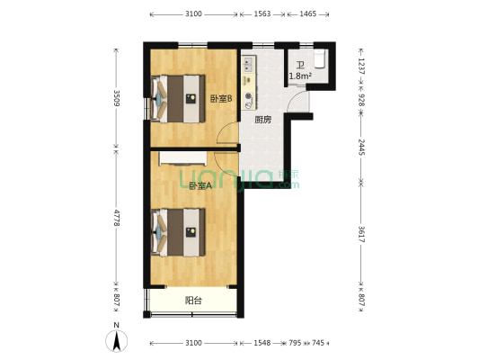 延吉三村 2室0厅1卫 53平方