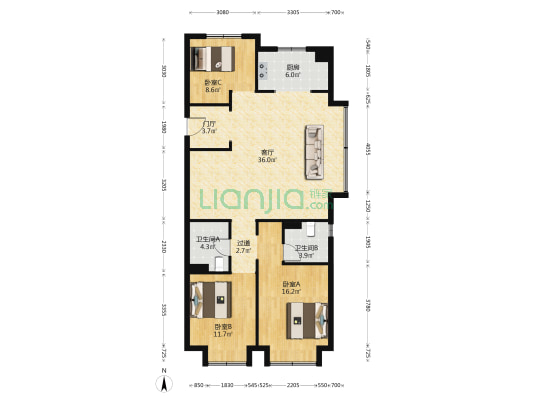 紫雲府2期 3室1厅2卫 125平方