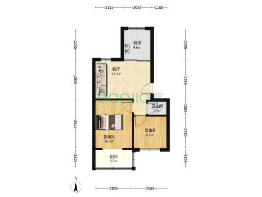 范阳路上大社区 水电四局 精装婚房-户型图