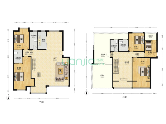 锦竹苑 5室1厅4卫 140平方