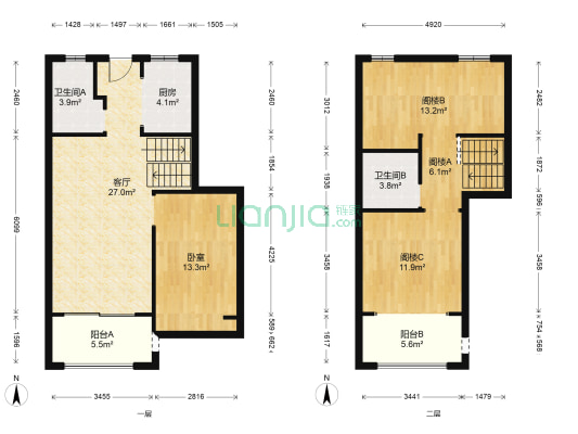 皖新翡翠庄园东区 1室1厅2卫 101平方