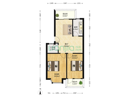 状元新村 2室1厅1卫 66平方