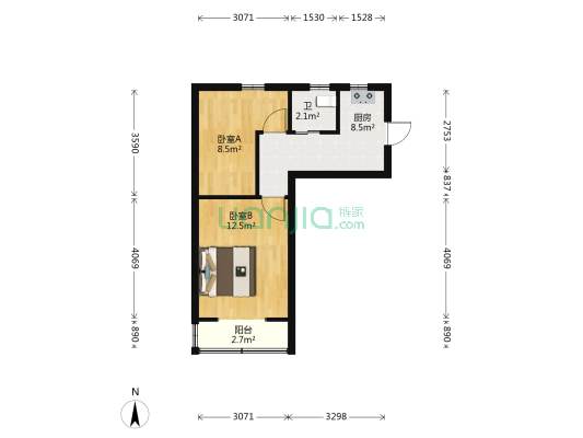 日晖二村 2室0厅1卫 43平方