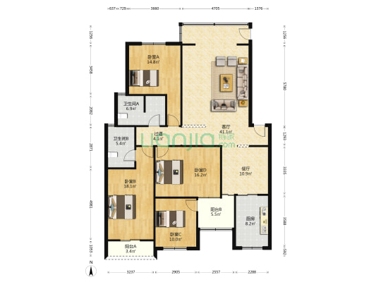 棠湖东路一段70号 4室2厅2卫 160平方