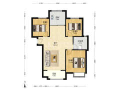 南北通透三居， 集中供暖 人车分流-涿州天伦湾嘉园户型图