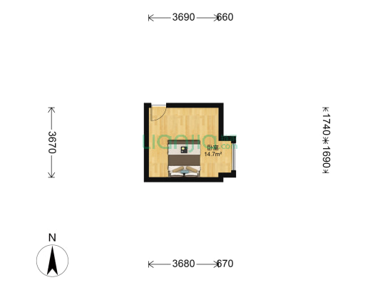 档案局家属院 1室0厅0卫 67平方