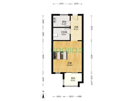 奥园城央壹品 1室0厅1卫 55平方