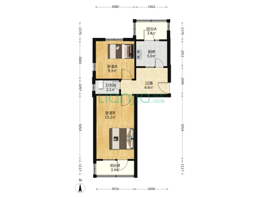 崇仁里(西青区) 2室0厅1卫 55平方