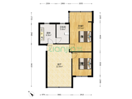 白河巷105号 2室1厅1卫 68平方