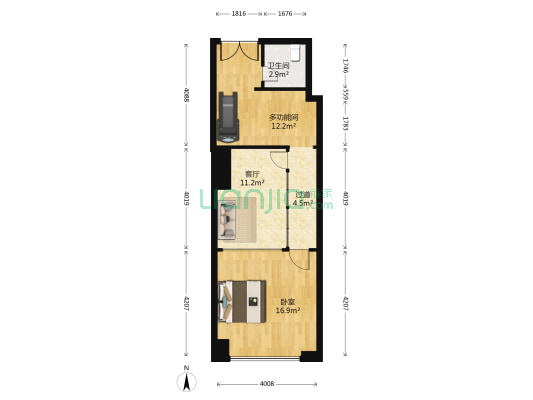 国际文化大厦 2室1厅1卫 75平方