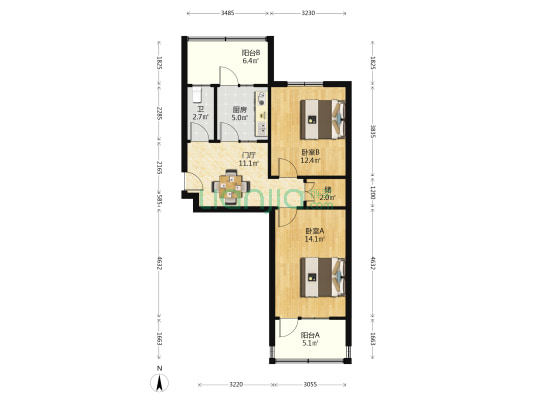 新黄路3166号 2室0厅1卫 69平方