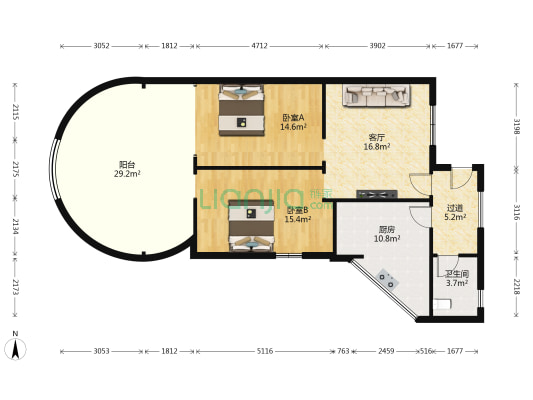 物资中心家属院 2室1厅1卫 120平方