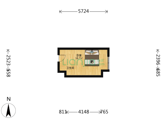 润帛公馆 1室0厅1卫 26平方