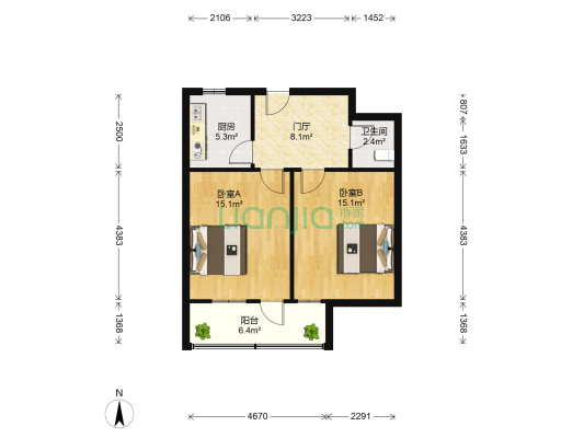 肥城路 2室0厅1卫 69平方