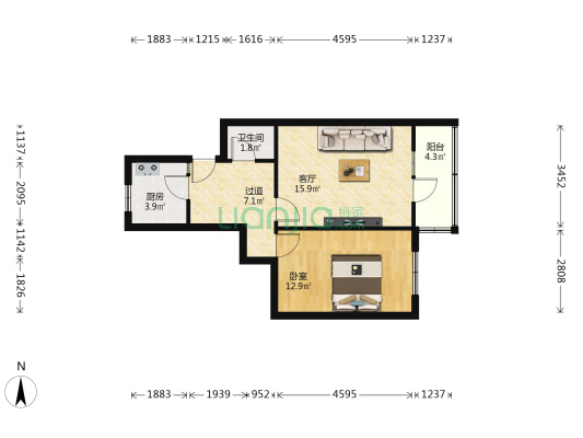 长风机器厂家属院 1室1厅1卫 51平方