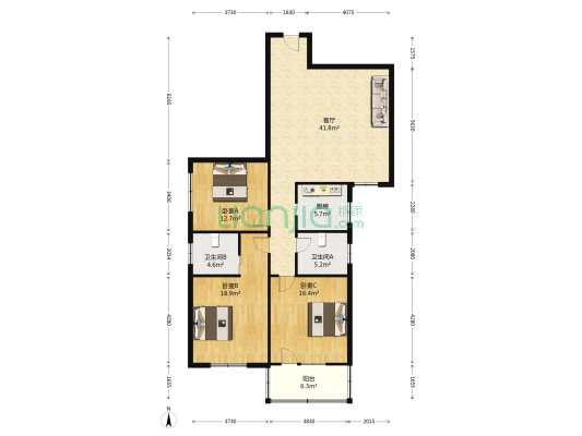 金发佳苑 3室1厅2卫 142平方