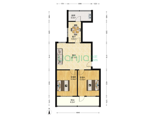 乐园街20号 2室2厅0卫 82平方