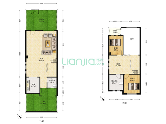 阳光100阿尔勒 2室1厅2卫 172平方