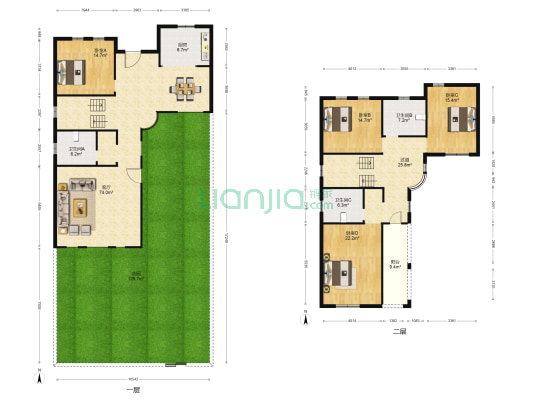 财宝山庄 4室1厅3卫 335平方