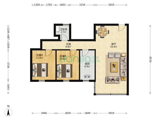 东昌楼 2室1厅1卫 132平方