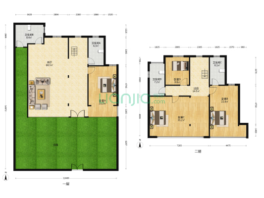 汾湖二村 4室1厅4卫 210平方
