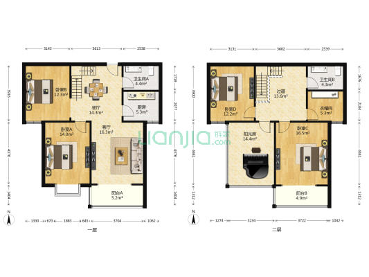玉王府 4室2厅2卫 173平方