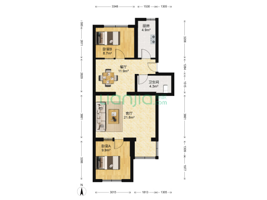 京溪小区 2室2厅1卫 82平方