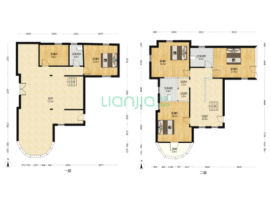 大同竹林街 5室1厅3卫 238平方