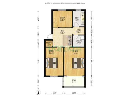 西江桥小区 3室1厅1卫 80平方